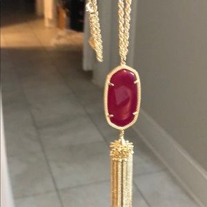 Kendra Scott RAYNE Long Necklace in Burgundy Gold